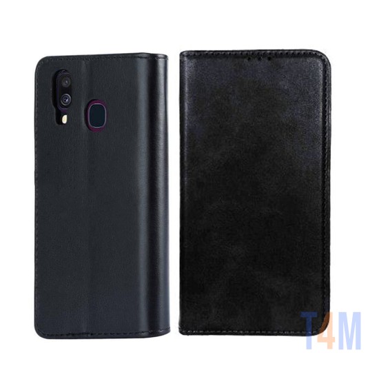 Capa de Couro com Bolso Interno para Samsung Galaxy A20E Preto